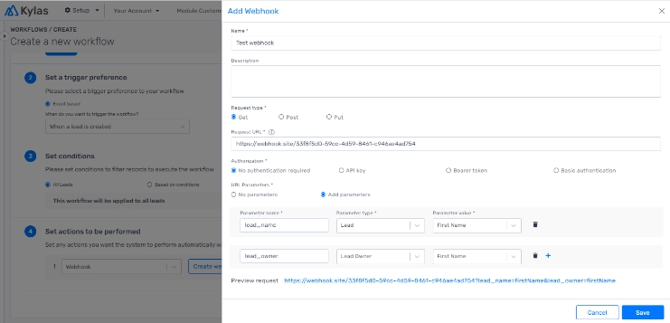 Kylas workflows
