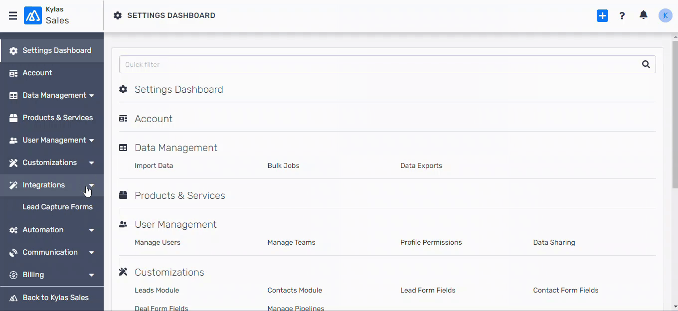 Kylas Open API
