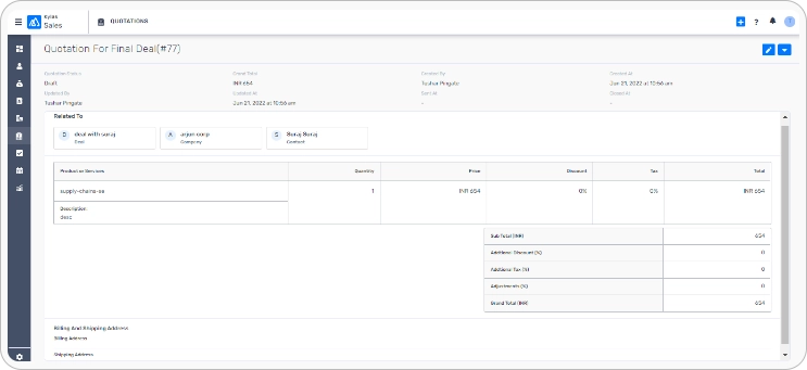 Quotation with CRM