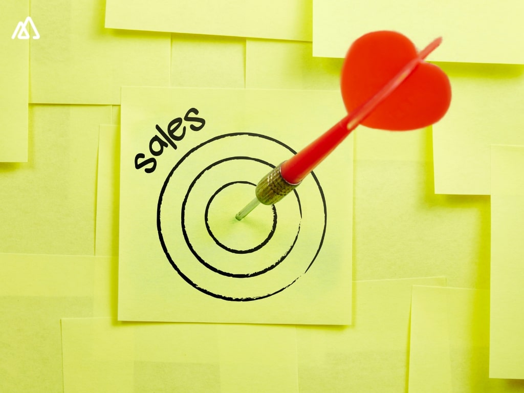 Sales Target hit by red arrow