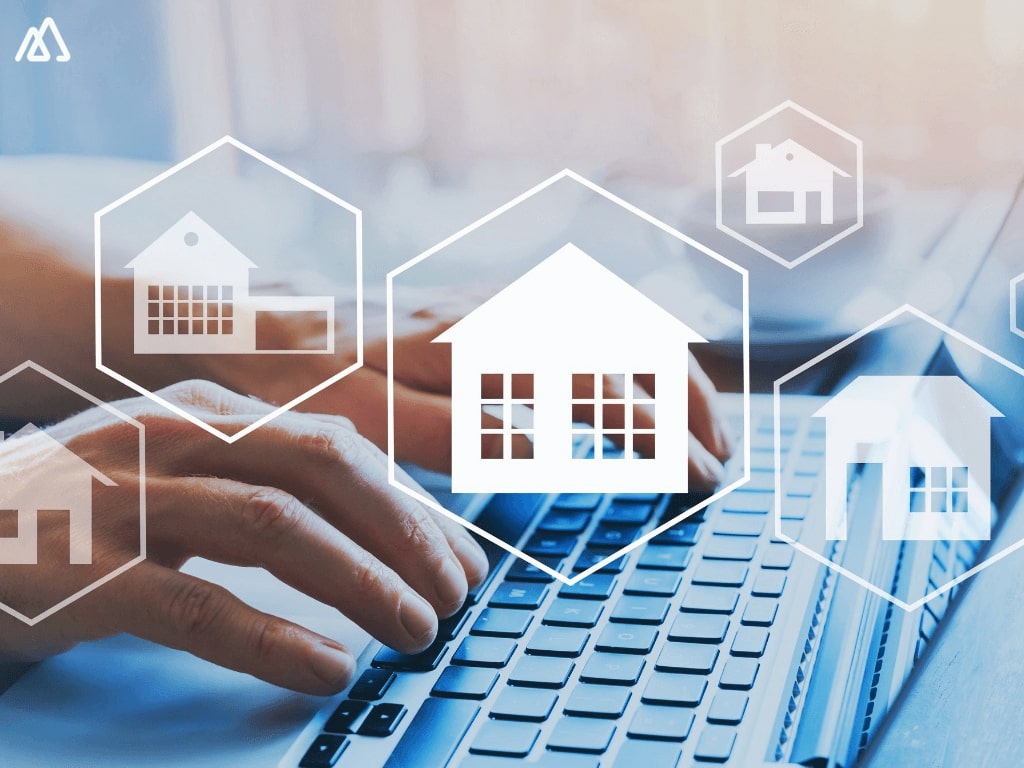 keyboard and real estate icon