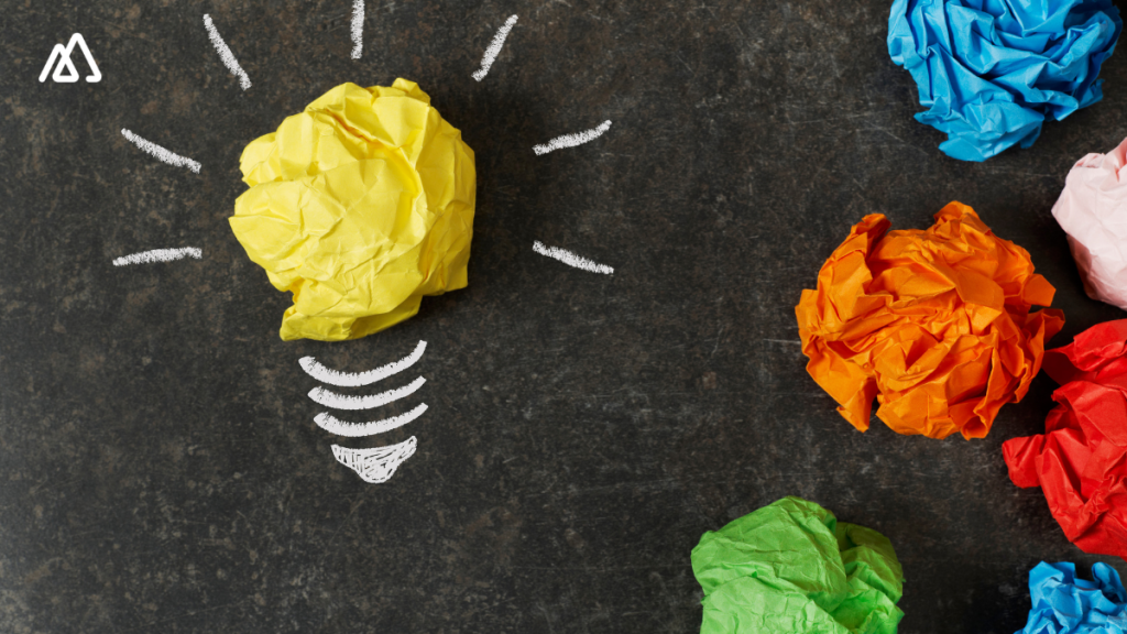 A picture with paper ball and selecting the best ball.