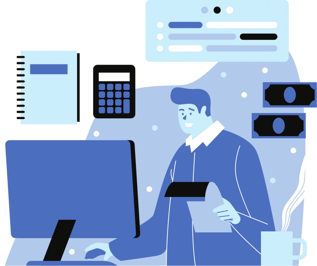 Man in front of laptop