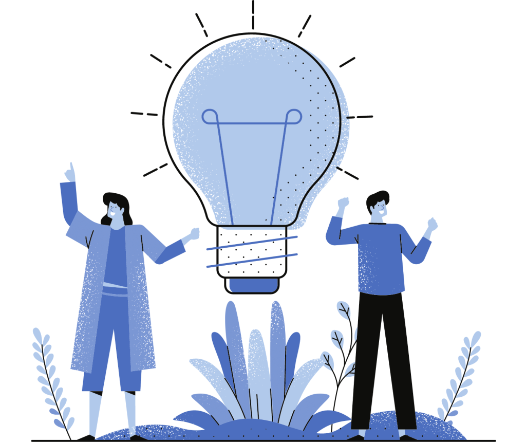two people with a big bulb