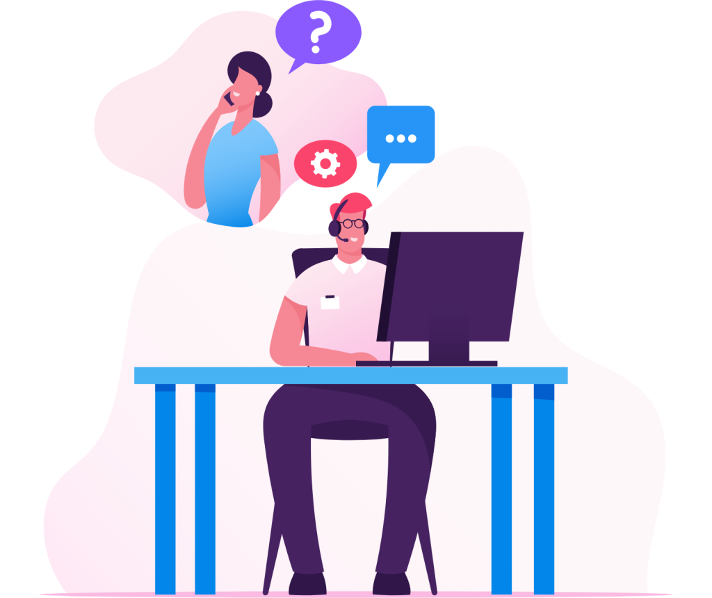 man solving question on computer