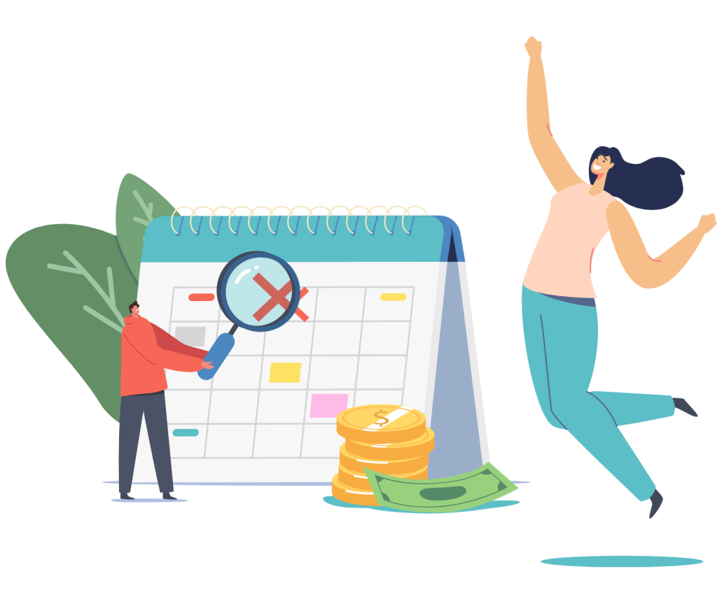 man working on calendar icon