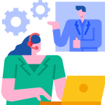 women talking to a prospective client for better leads