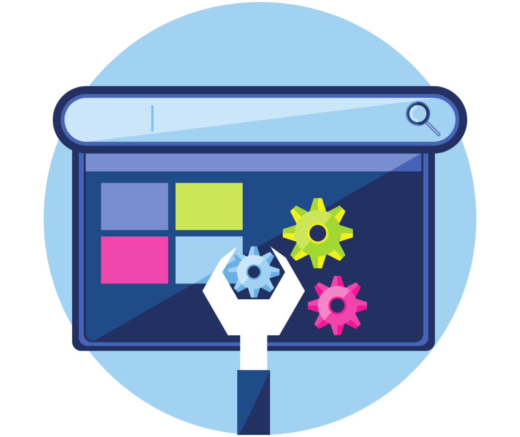 Window with customization panel