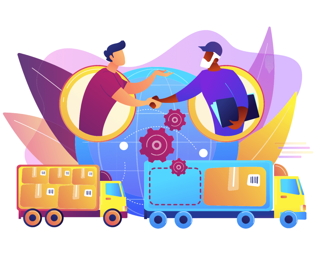 Two people closing a deal