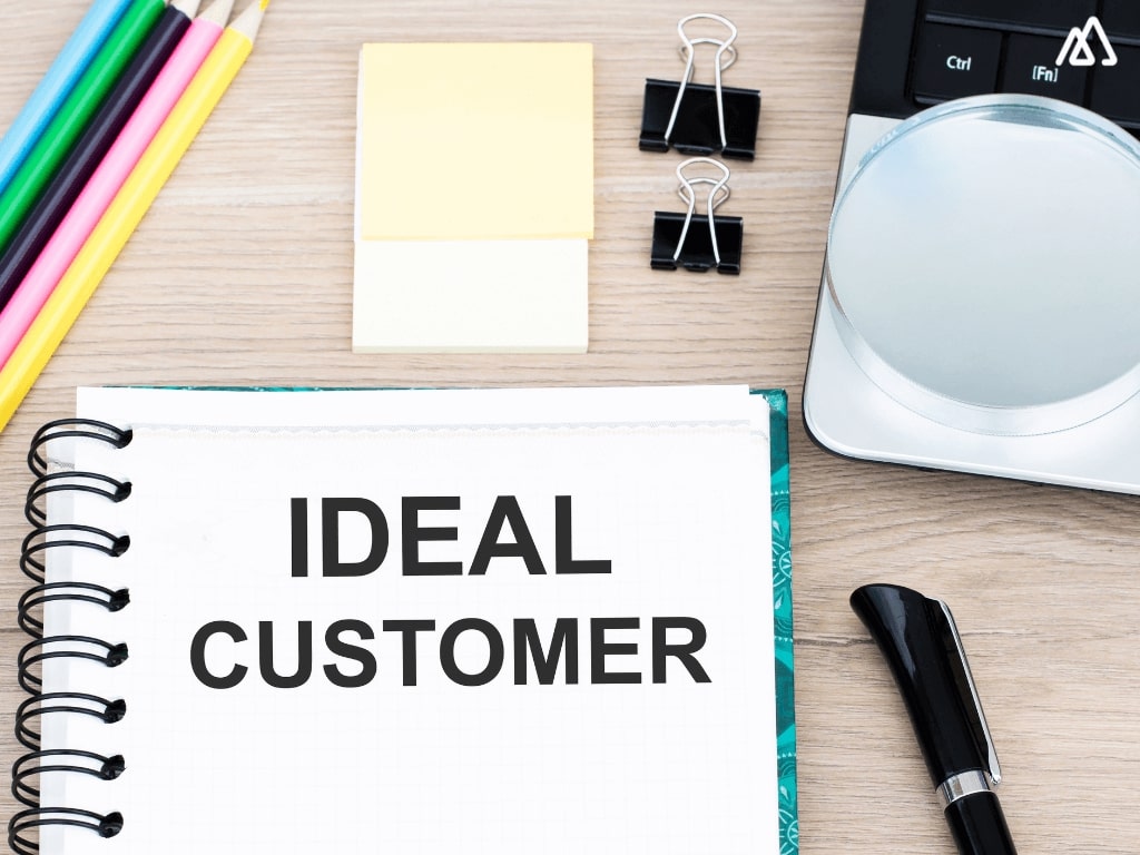 Ideal customer written on a notepad